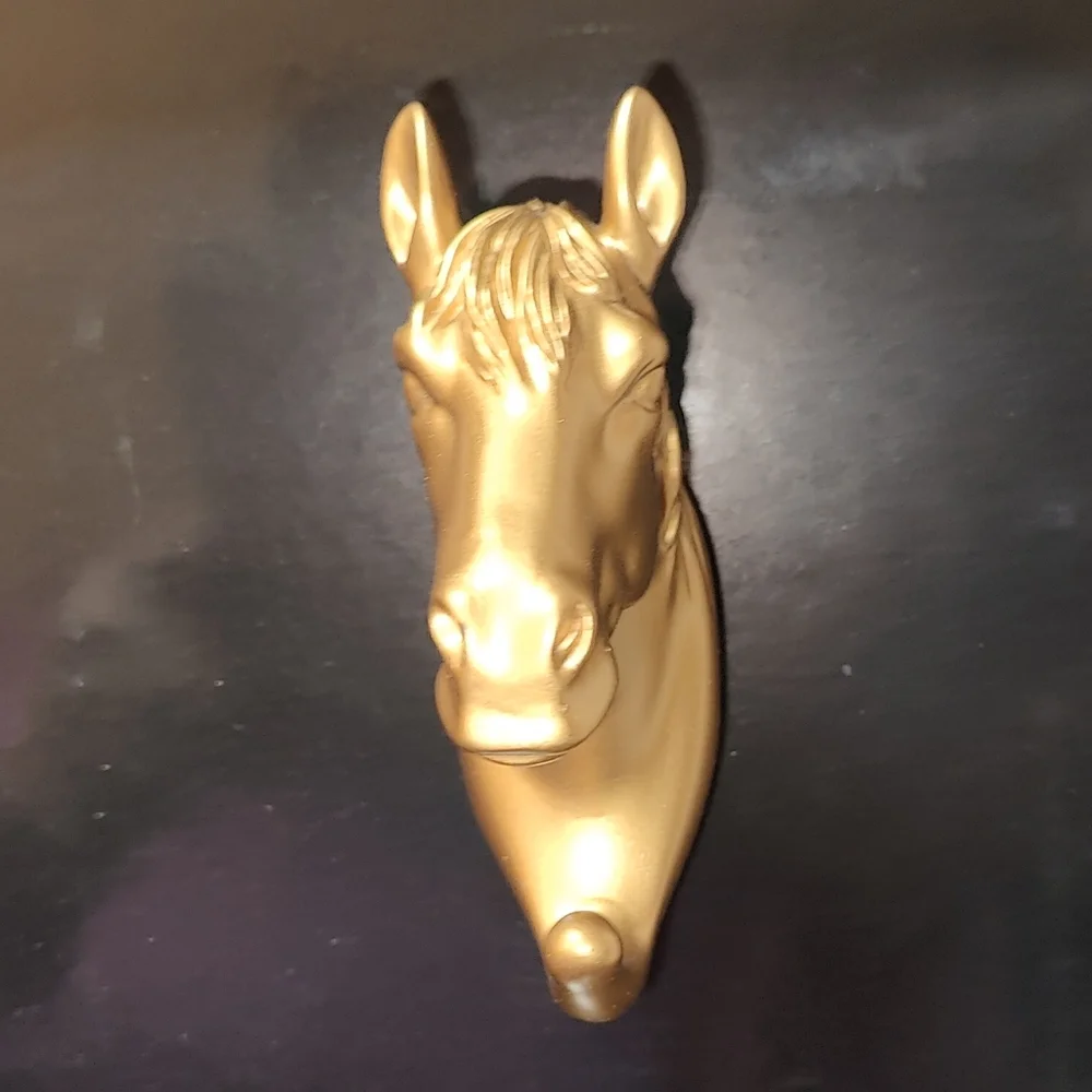 Decorative Golden Horse Head PVC Wall Hook